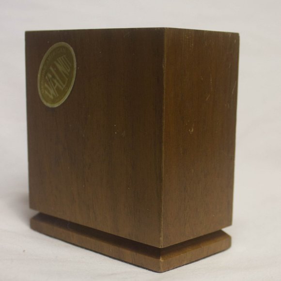 Vintage 70s Lasercraft Walnut Pen Holder - Picture 2 of 7